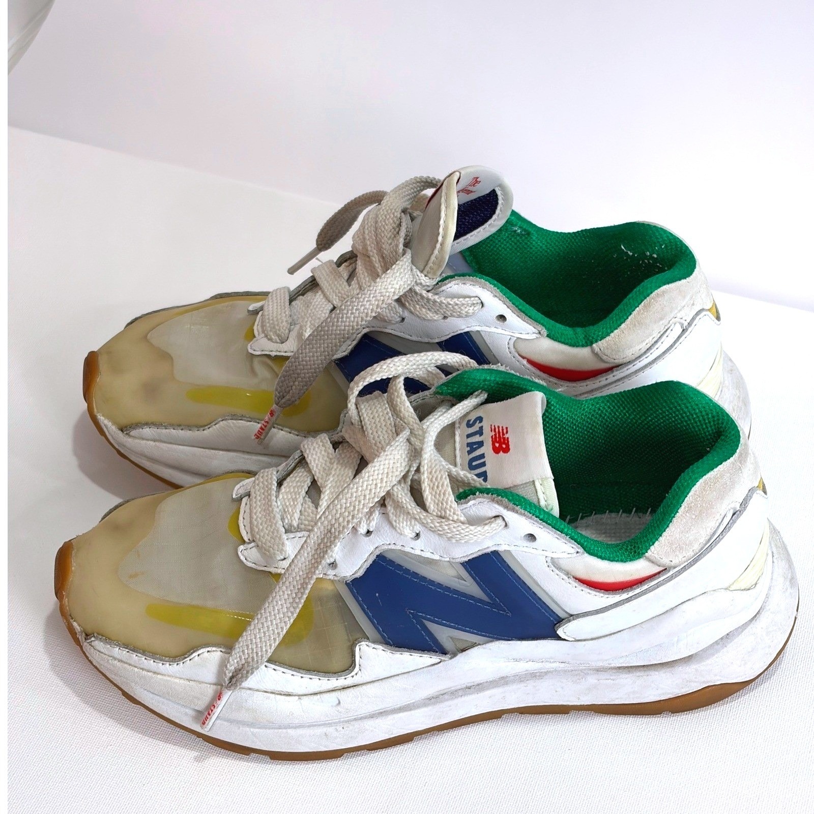 Staud X New Balance 5740 Translucent Sneakers White Blue Green Women’s 7.5